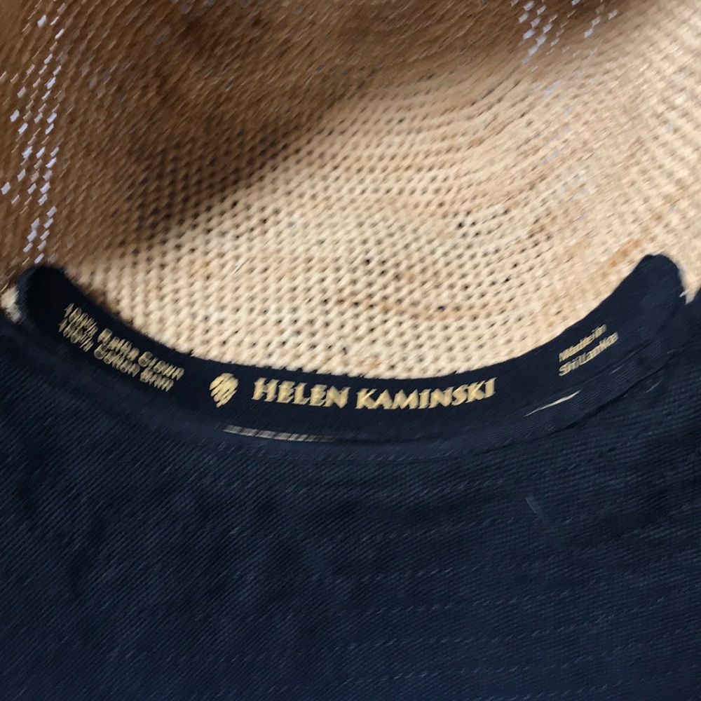 Helen Kaminski Two-Tone Straw Sun Hat in Natural and Black - Picture 3 of 3